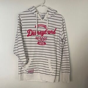 Disney Parks White and Gray Striped Hoodie